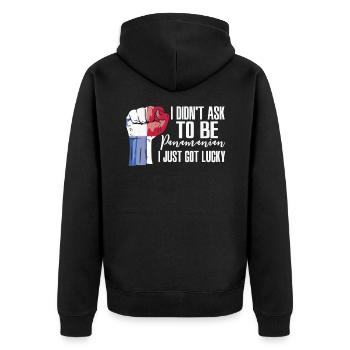 Panamanian Pride Panama Flag Grown Panamanian - Unisex Premium Organic Zip Hoodie - black - Back - Nico (187cm)