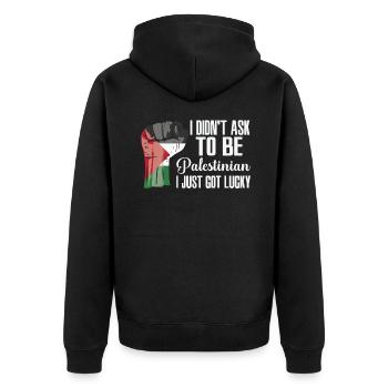 Fierté palestinienne Drapeau palestinien - Veste à capuche bio Premium Unisexe - noir - Dos - Nico (187cm)