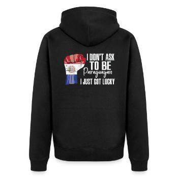 Paraguayan Pride Paraguay Flag Grown Paraguayan - Unisex Premium Organic Zip Hoodie - black - Back - Nico (187cm)