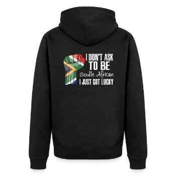 South African Pride South Africa Flag Grown South - Unisex Premium Organic Zip Hoodie - black - Back - Nico (187cm)
