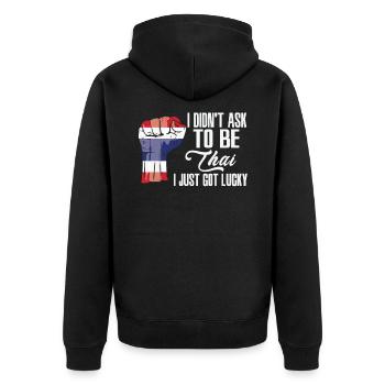 Fierté thaïlandaise Drapeau thaïlandais - Veste à capuche bio Premium Unisexe - noir - Dos - Nico (187cm)
