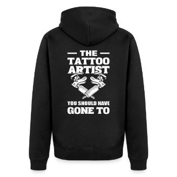 Der Tattoo-Künstler Sie sollten zu Tattooist Tat - Unisex Premium Bio Zip Hoodie - Schwarz - Hinten - Nico (187cm)