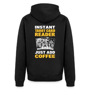 Instant Tarotkartenleser Einfach Kaffee - Unisex Premium Bio Zip Hoodie - Schwarz - Hinten - Nico (187cm)
