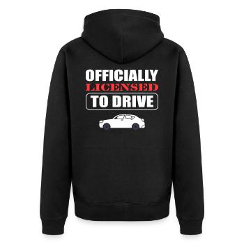 Officially Licensed To Drive New Driver License - Unisex Premium Organic Zip Hoodie - black - Back - Nico (187cm)