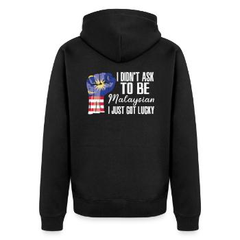 Malaysian Pride Malaysia Flag Grown Malaysian - Unisex Premium Organic Zip Hoodie - black - Back - Nico (187cm)