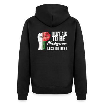 Fierté de Madagascar Drapeau de Madagascar cultivé - Veste à capuche bio Premium Unisexe - noir - Dos - Nico (187cm)