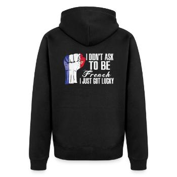 Fierté française Drapeau français cultivé - Veste à capuche bio Premium Unisexe - noir - Dos - Nico (187cm)