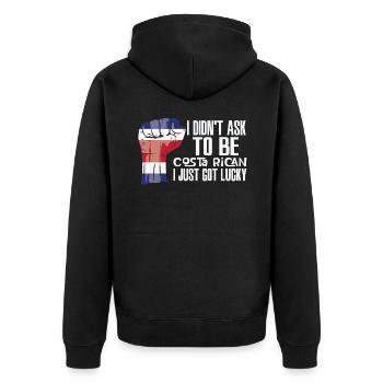 Costa Rican Pride Costa Rica Flag Grown Costa - Unisex Premium Organic Zip Hoodie - black - Back - Nico (187cm)