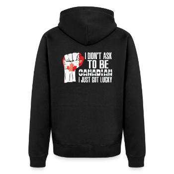 Fierté canadienne Drapeau canadien cultivé - Veste à capuche bio Premium Unisexe - noir - Dos - Nico (187cm)