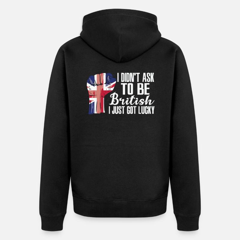 Fierté britannique Drapeau britannique cultivé - Veste à capuche bio Premium Unisexe - noir