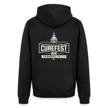 CureFest 2023 CureFest pour les patients atteints de cancer infantile - Veste à capuche bio Premium Unisexe - noir - Dos - Nico (187cm)