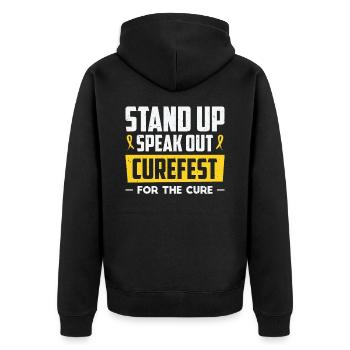 CureFest 2023 CureFest pour les patients atteints de cancer infantile - Veste à capuche bio Premium Unisexe - noir - Dos - Nico (187cm)