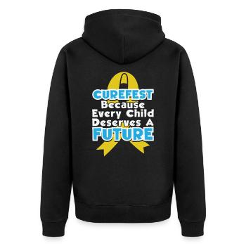 CureFest 2023 CureFest pour les patients atteints de cancer infantile - Veste à capuche bio Premium Unisexe - noir - Dos - Nico (187cm)