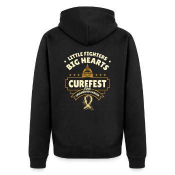 CureFest 2023 CureFest pour les patients atteints de cancer infantile - Veste à capuche bio Premium Unisexe - noir - Dos - Nico (187cm)
