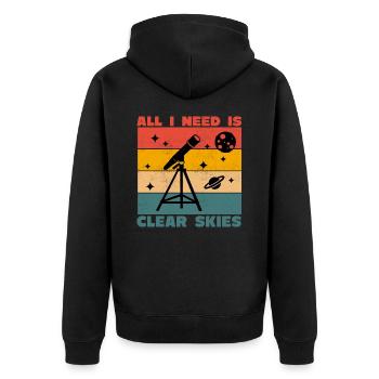 Astrophotographie Télescope Clear Sky Astronome - Veste à capuche bio Premium Unisexe - noir - Dos - Nico (187cm)
