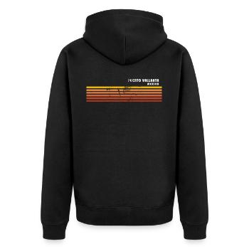 Retro Puerto Vallarta Mexique Vintage Vacances - Veste à capuche bio Premium Unisexe - noir - Dos - Nico (187cm)