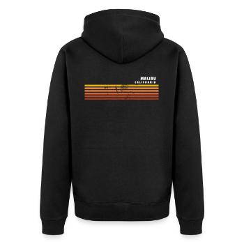 Rétro Malibu California Vintage Souvenir de vacances - Veste à capuche bio Premium Unisexe - noir - Dos - Nico (187cm)
