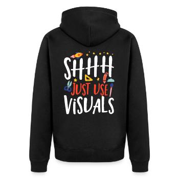 Shhh Just Use Visuels Éducateur spécialisé Enseignant SPED - Veste à capuche bio Premium Unisexe - noir - Dos - Nico (187cm)