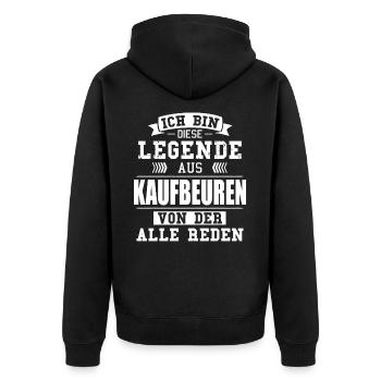 Stadt Kaufbeuren Deutschland Legende Spruch - Unisex Premium Bio Zip Hoodie - Schwarz - Hinten - Nico (187cm)