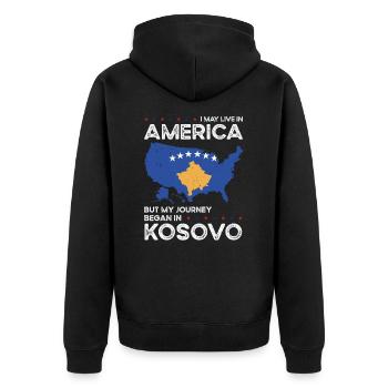 Kosovar American Patriot États-Unis - Veste à capuche bio Premium Unisexe - noir - Dos - Nico (187cm)