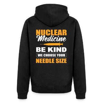 Médecine nucléaire Soyez gentil Nous choisissons votre taille d’aiguille - Veste à capuche bio Premium Unisexe - noir - Dos - Nico (187cm)