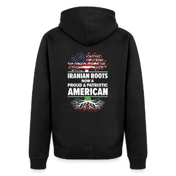 Irano-Américain Patriote USA Cultivé - Veste à capuche bio Premium Unisexe - noir - Dos - Nico (187cm)