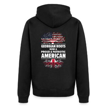 Georgian American Patriot USA Grown - Veste à capuche bio Premium Unisexe - noir - Dos - Nico (187cm)
