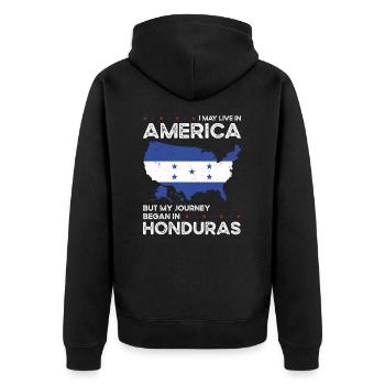 Hondurien American Patriot États-Unis - Veste à capuche bio Premium Unisexe - noir - Dos - Nico (187cm)
