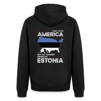 Estonien américain Patriot USA Cultivé - Veste à capuche bio Premium Unisexe - noir - Dos - Nico (187cm)