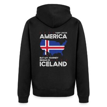 Islandais American Patriot USA cultivé - Veste à capuche bio Premium Unisexe - noir - Dos - Nico (187cm)