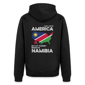 Namibie American Patriot USA Cultivé - Veste à capuche bio Premium Unisexe - noir - Dos - Nico (187cm)