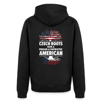 Patriote américain d’origine tchèque des États-Unis - Veste à capuche bio Premium Unisexe - noir - Dos - Nico (187cm)