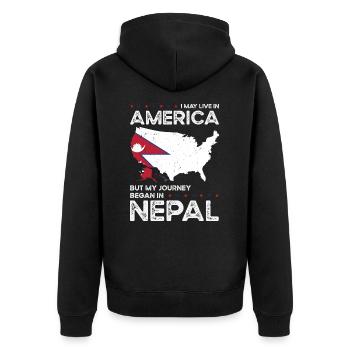 Népalais Patriote américain États-Unis - Veste à capuche bio Premium Unisexe - noir - Dos - Nico (187cm)