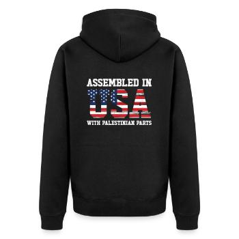 Patriote américain palestinien États-Unis - Veste à capuche bio Premium Unisexe - noir - Dos - Nico (187cm)