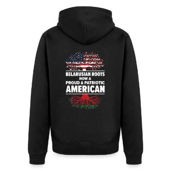 Biélorusse Patriote américain États-Unis cultivé - Veste à capuche bio Premium Unisexe - noir - Dos - Nico (187cm)