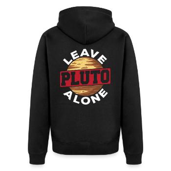 Lass Pluto in Ruhe Astronomie Sternbildkarte - Unisex Premium Bio Zip Hoodie - Schwarz - Hinten - Nico (187cm)