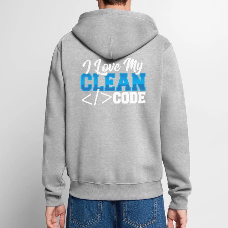 Programmation J’aime mon code propre Veste à capuche bio Premium Unisexe