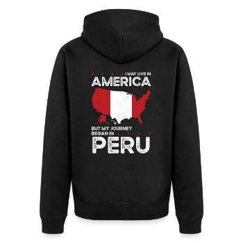 Patriote américain péruvien USA cultivé - Veste à capuche bio Premium Unisexe - noir - Dos - Nico (187cm)
