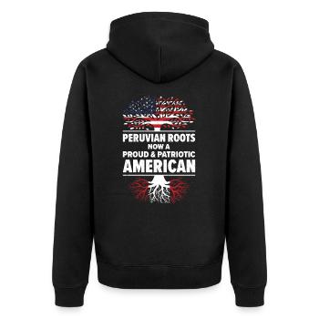 Patriote américain péruvien USA cultivé - Veste à capuche bio Premium Unisexe - noir - Dos - Nico (187cm)