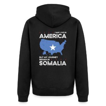 Patriote américain d’origine somalienne États-Unis cultivé - Veste à capuche bio Premium Unisexe - noir - Dos - Nico (187cm)