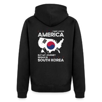 Sud-Coréen Américain Patriote États-Unis - Veste à capuche bio Premium Unisexe - noir - Dos - Nico (187cm)
