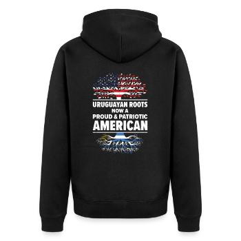 Uruguayen American Patriot USA cultivé - Veste à capuche bio Premium Unisexe - noir - Dos - Nico (187cm)
