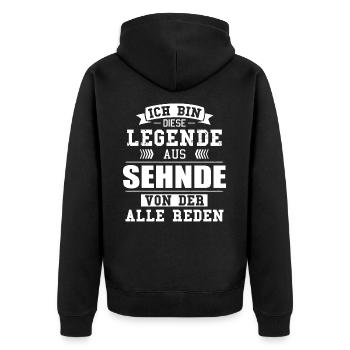 Stadt Sehnde Deutschland Legende Spruch - Unisex Premium Bio Zip Hoodie - Schwarz - Hinten - Nico (187cm)
