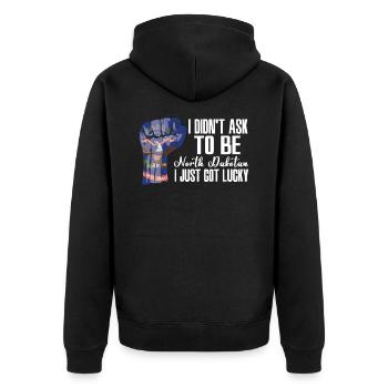 Dakota du Nord Américain U.S. Patriot USA Cultivé - Veste à capuche bio Premium Unisexe - noir - Dos - Nico (187cm)