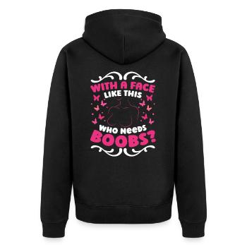 Boucle d’épingle pour le cancer du sein - Veste à capuche bio Premium Unisexe - noir - Dos - Nico (187cm)