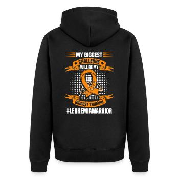Ruban de survie contre la leucémie Produits anticancéreux - Veste à capuche bio Premium Unisexe - noir - Dos - Nico (187cm)