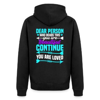 Mois de la prévention du suicide - Veste à capuche bio Premium Unisexe - noir - Dos - Nico (187cm)