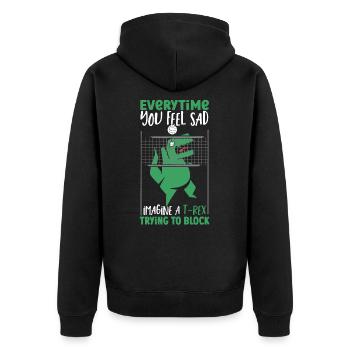 Jedes Mal, wenn Sie traurig sind, stellen Sie - Unisex Premium Bio Zip Hoodie - Schwarz - Hinten - Nico (187cm)