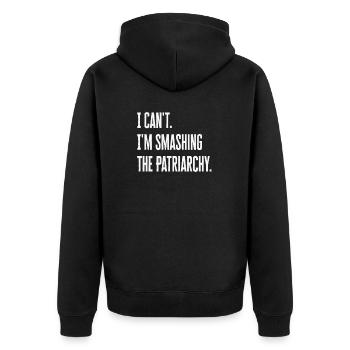 Féminisme Féminisme Égalité des femmes - Veste à capuche bio Premium Unisexe - noir - Dos - Nico (187cm)