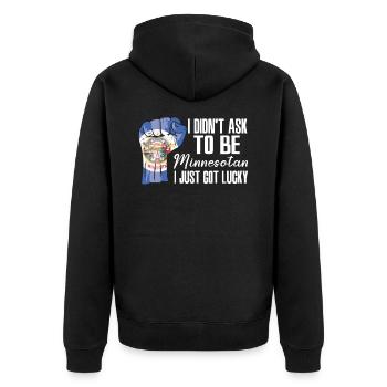 Minnesotan, Américain, Patriote américain, États-Unis - Veste à capuche bio Premium Unisexe - noir - Dos - Nico (187cm)